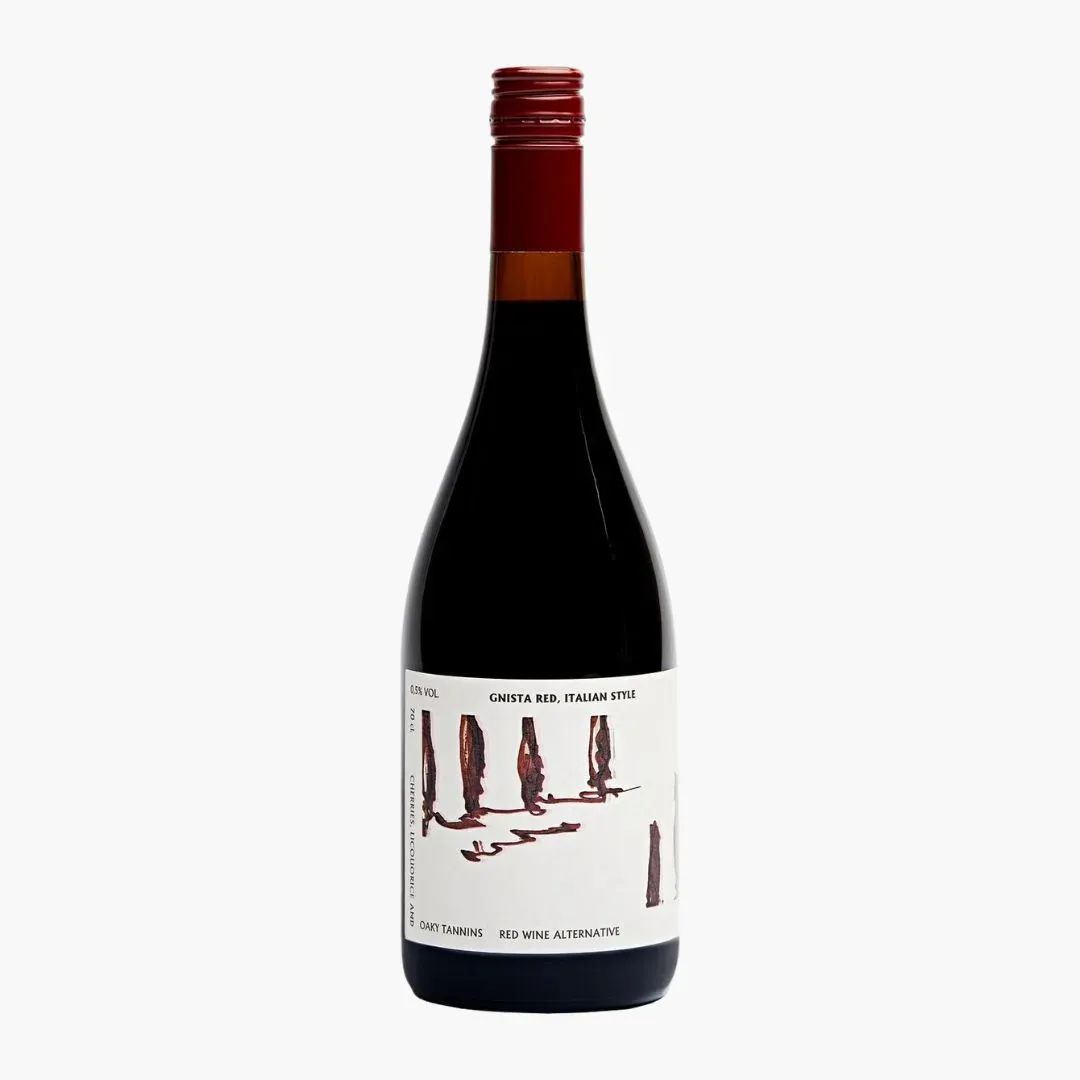 Wine bottle with a white label on a white background