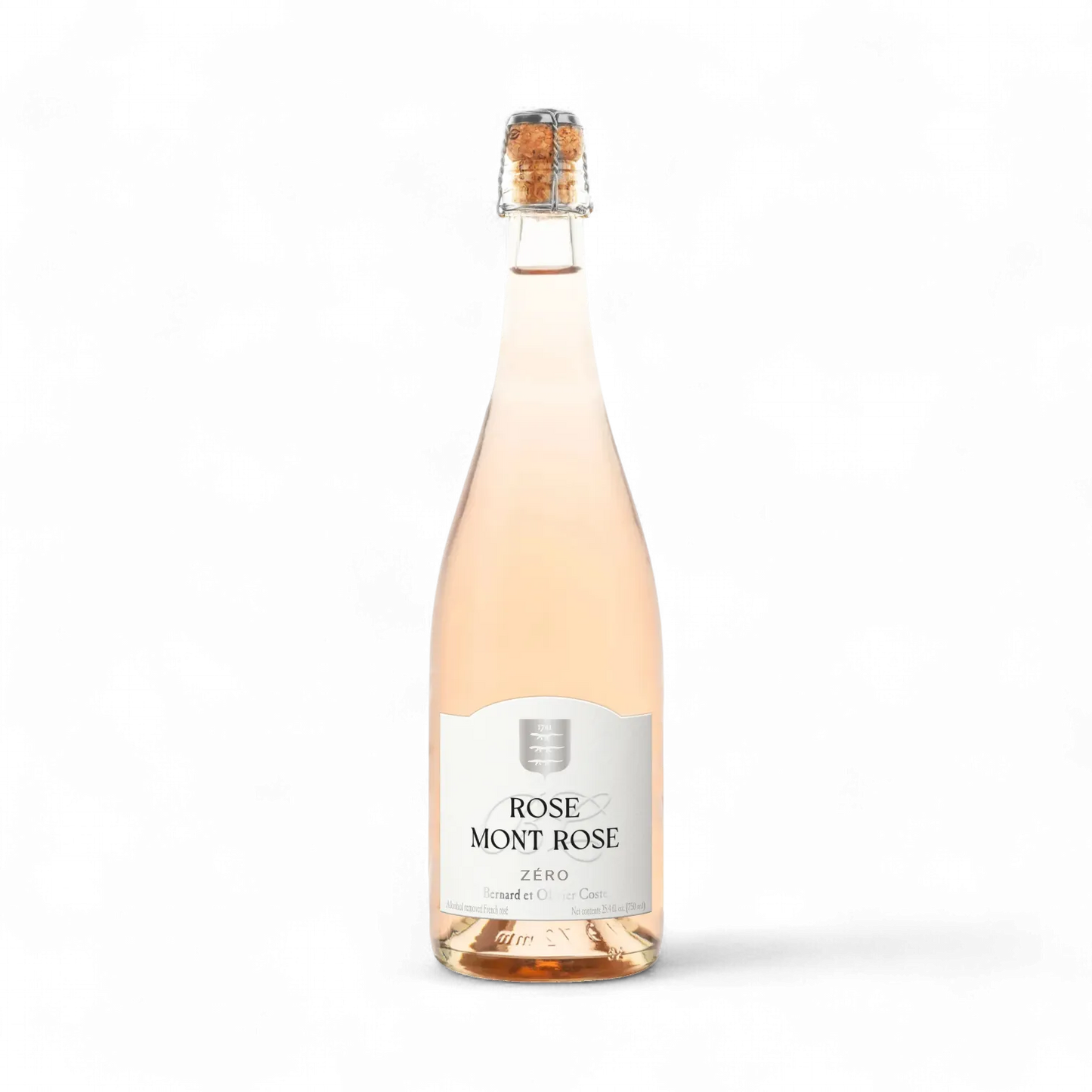 Bottle of Rose Mont Rose wine on a white background