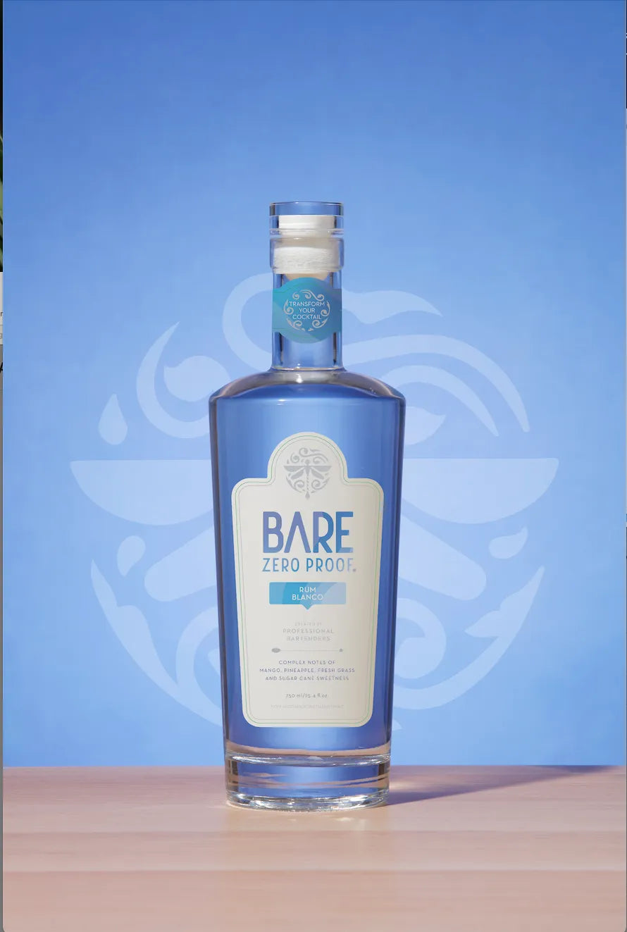Bottle of Bare Zero Prople on a blue background