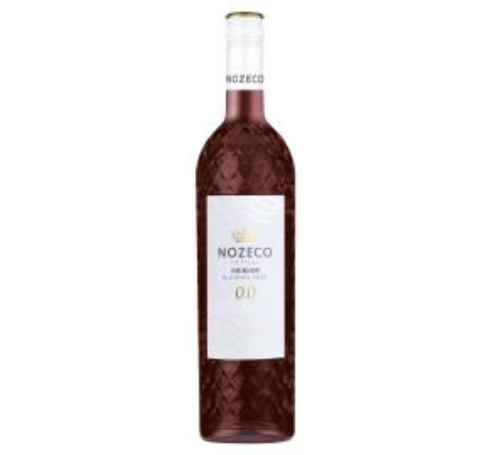 NA Wine bottle with 'Nozeco' label on a white background