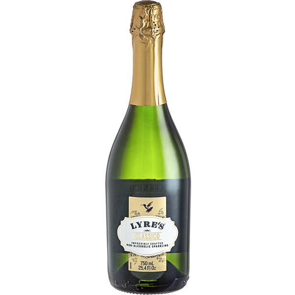 Bottle of Lyre's Classic non-alcoholic sparkling wine on a white background