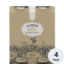 Lyre's Classic Gin packaging with four bottles inside, featuring a butterfly illustration on a beige background.