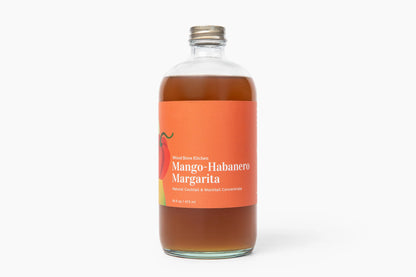 Bottle of Mango Habanero Margarita on a white background