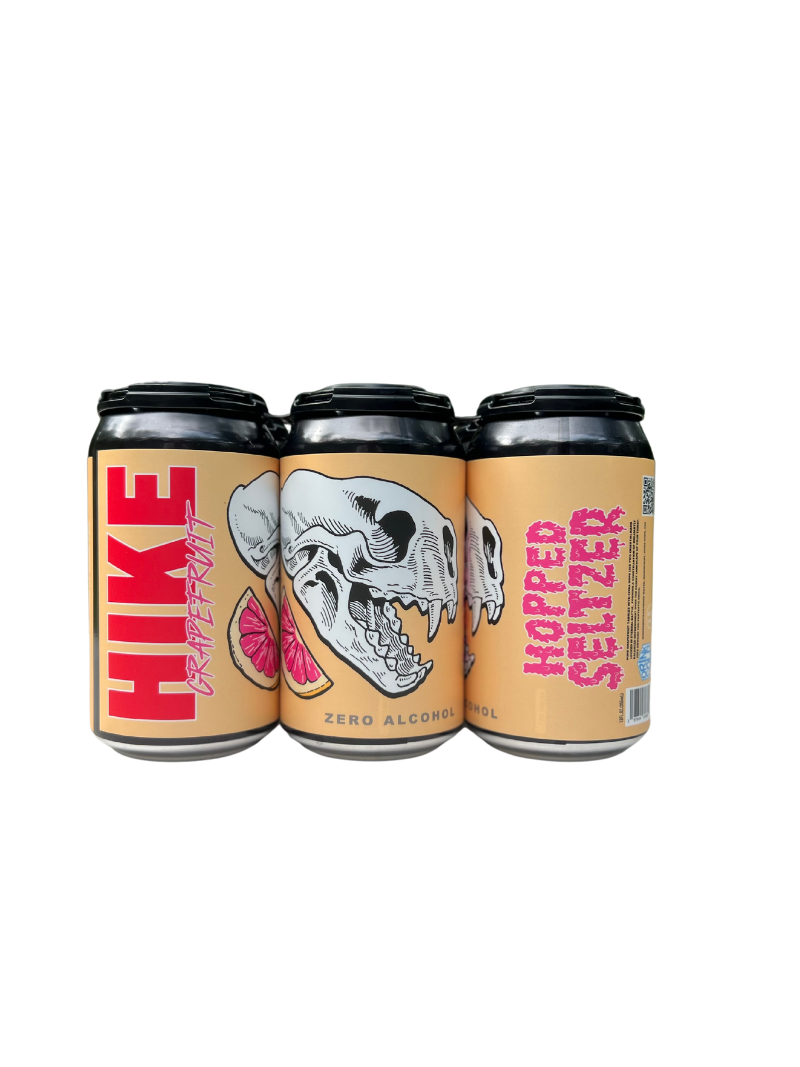 Three cans of Hike Seltzer on a white background