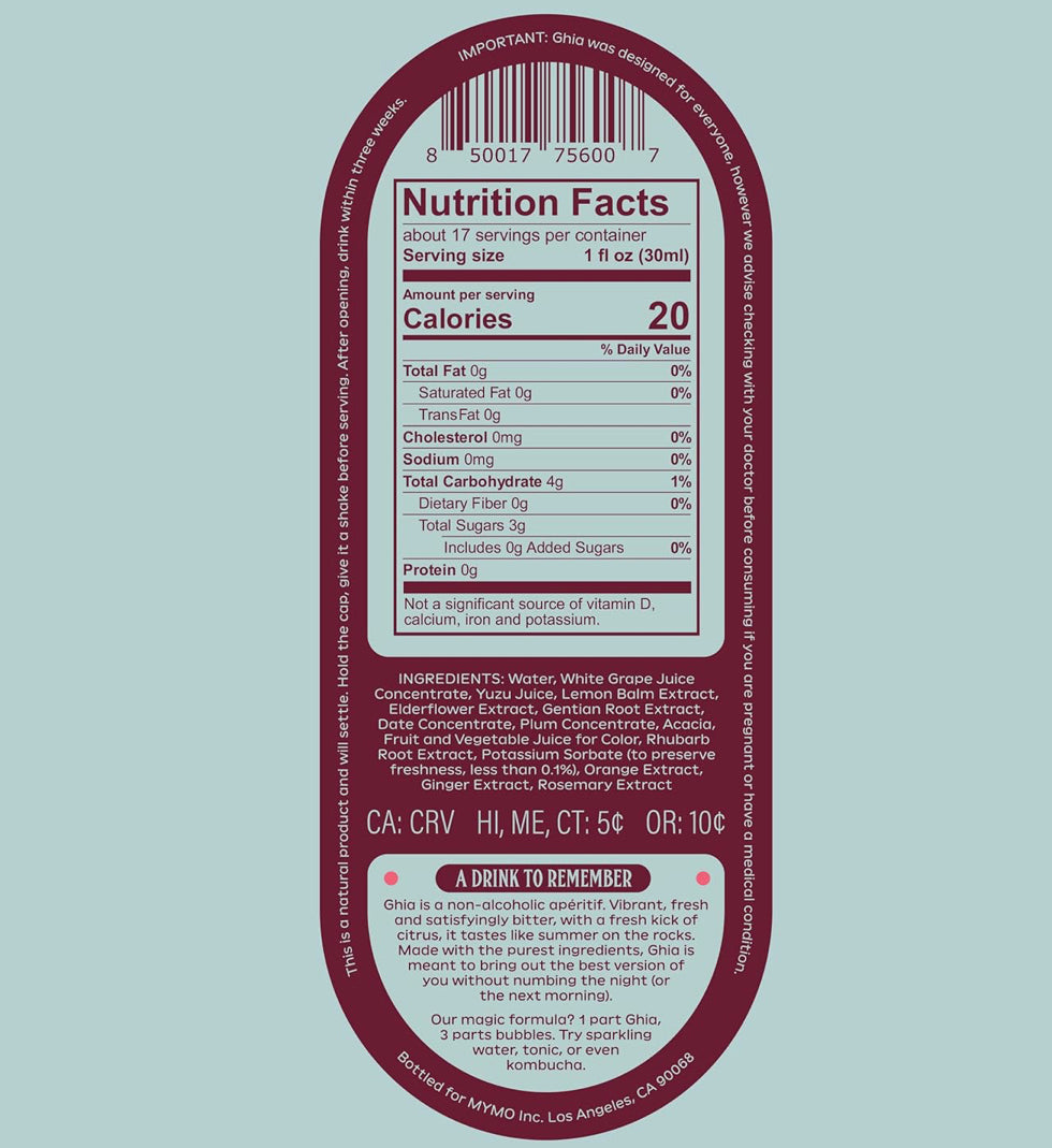 Nutrition facts label on a light blue background