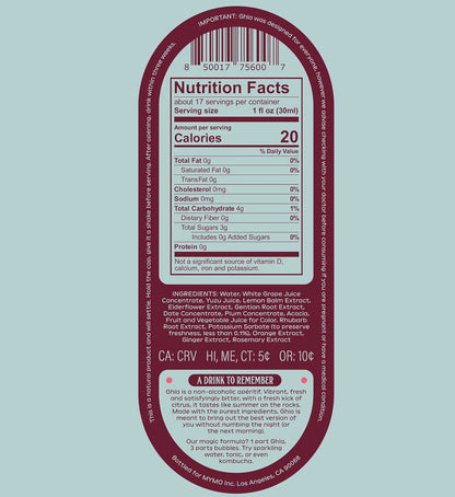 Nutrition facts label on a light blue background