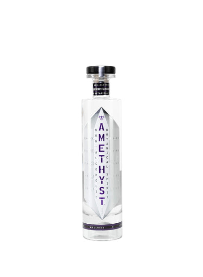 Amethyst bottle on a white background