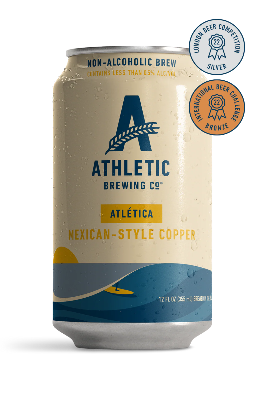 Athletic Brewing Co. can of Atlética Mexican-Style Copper beer on a white background