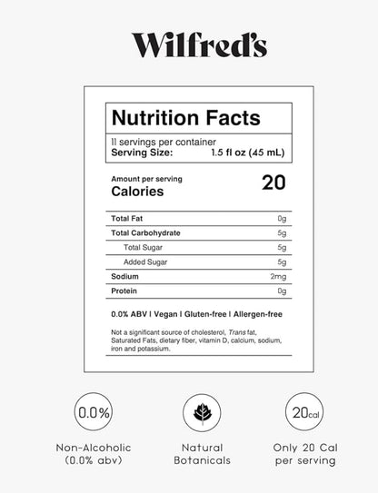Nutrition facts label for Wilfred's product on a white background