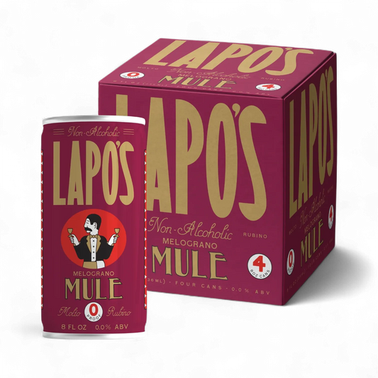 Lapos Non-Alcoholic Melograno Mule can and box on a white background