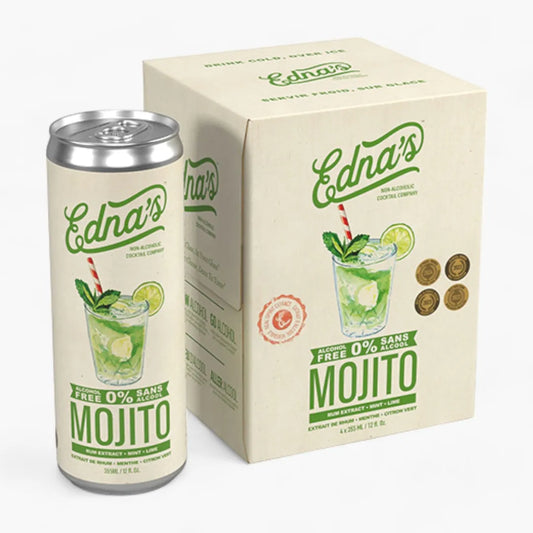 Edna's Mojito can and box on a white background