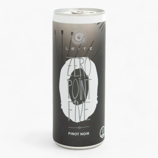 Leitz Zero Point Five Pinot Noir wine can on a white background