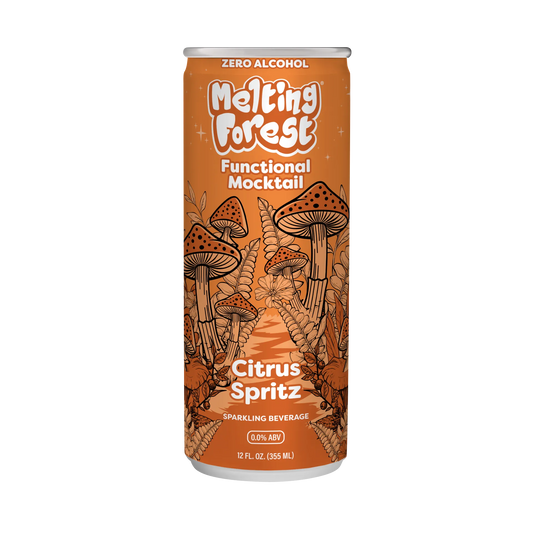 Melting Forest Citrus Spritz mocktail can on a white background