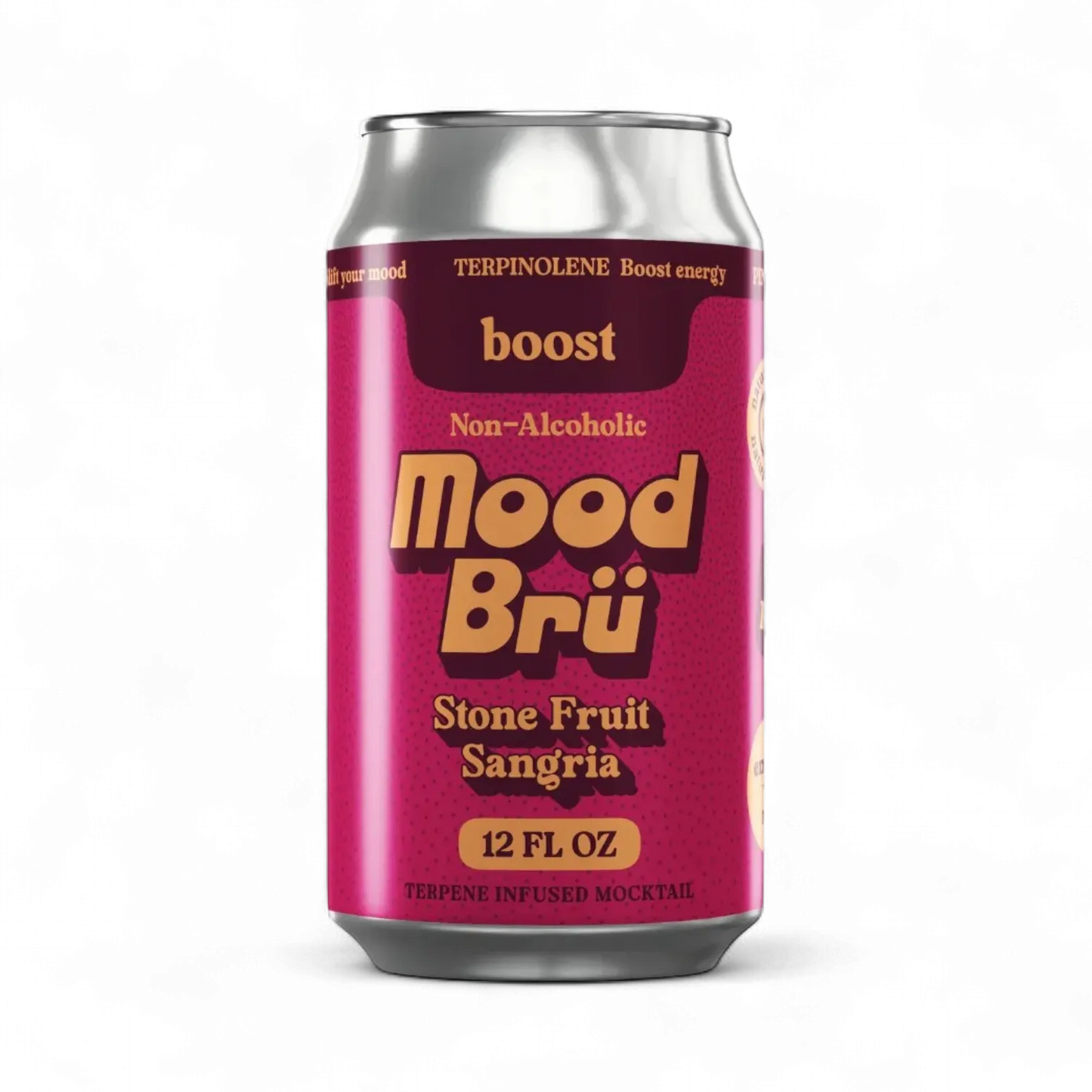 Mood Bru non-alcoholic stone fruit sangria can on a white background