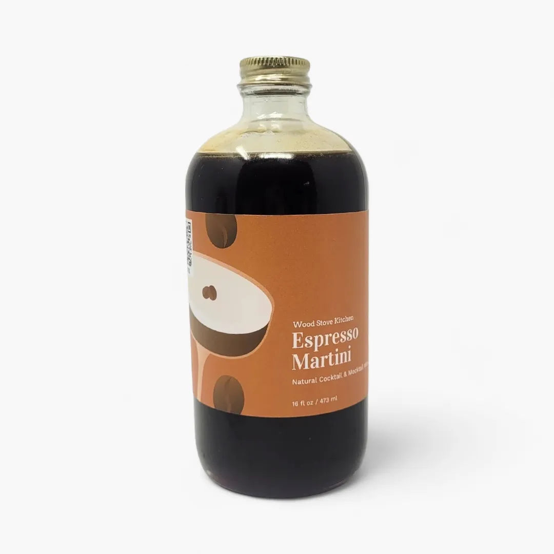 Bottle of Espresso Martini on a white background