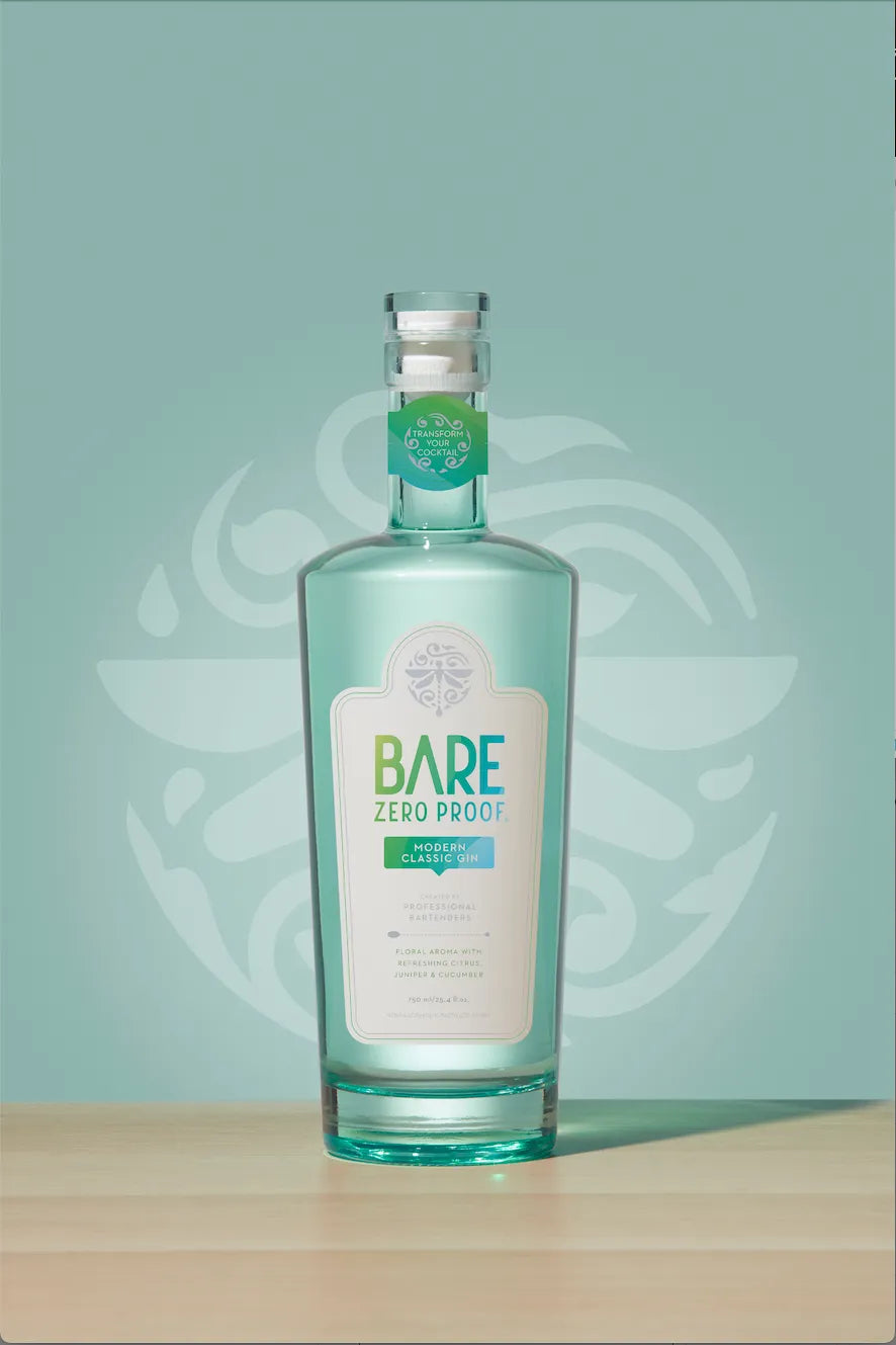 Bare Zero Proof bottle on a light green background