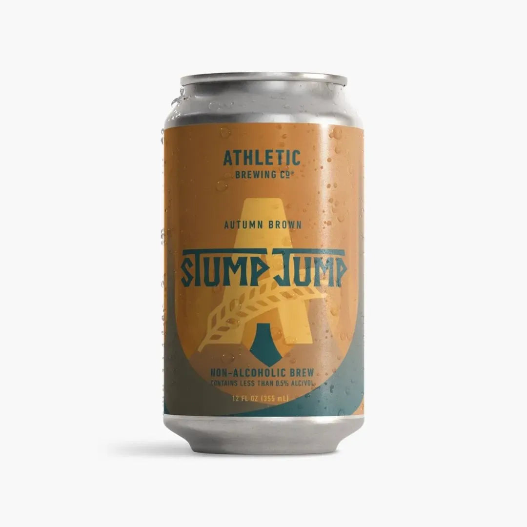 Can of Stump Jump non-alcoholic brew from Athletic Brewing Co. on a white background