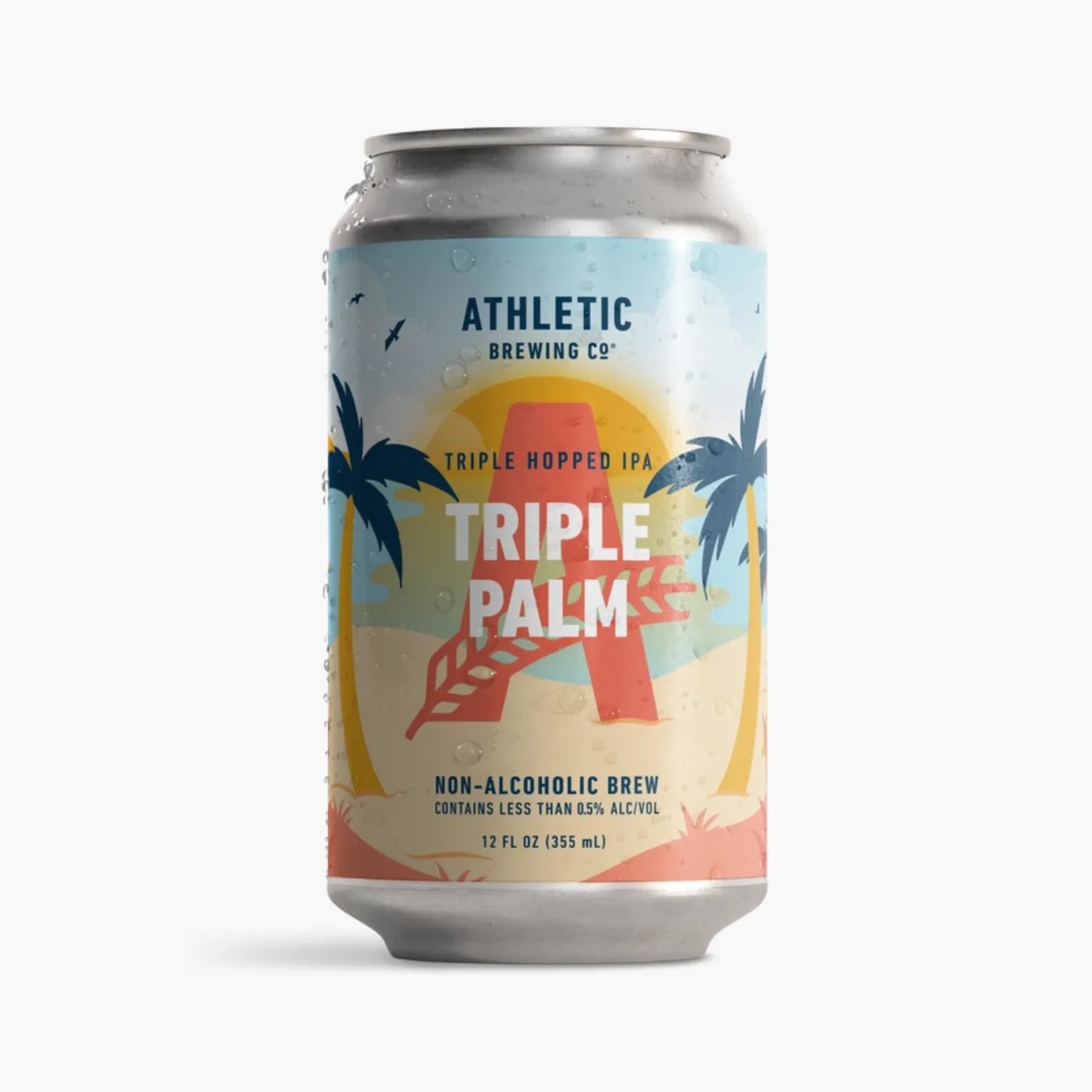 Can of Athletic Brewing Co. Triple Palm non-alcoholic brew on a white background