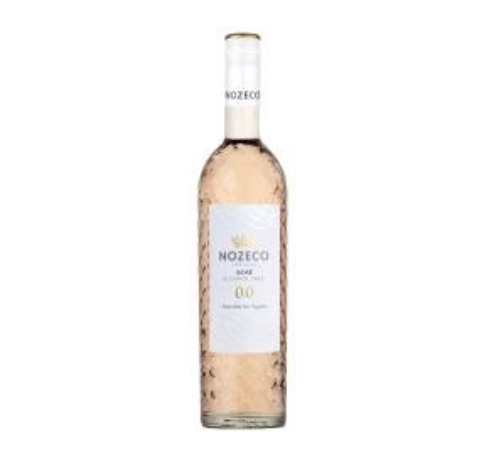 NA Wine bottle with 'Nozeco' label on a white background