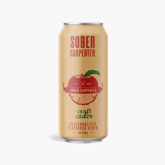 Can of Sober Carpenter craft cider on a white background