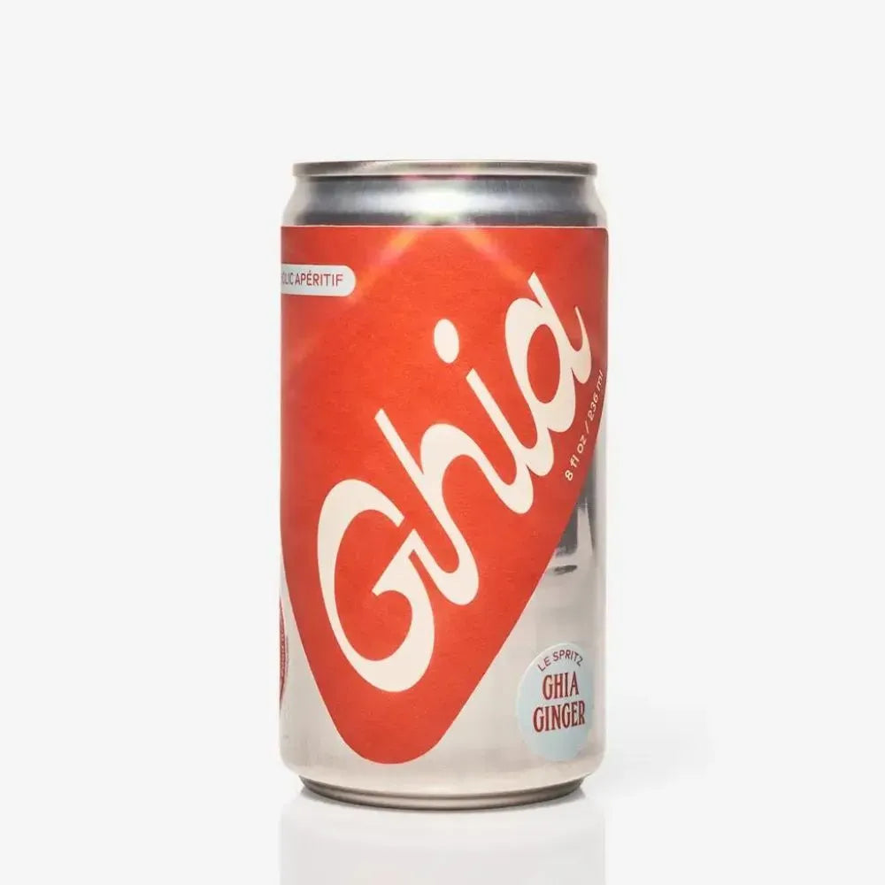 Red can with 'Ghia' branding on a white background