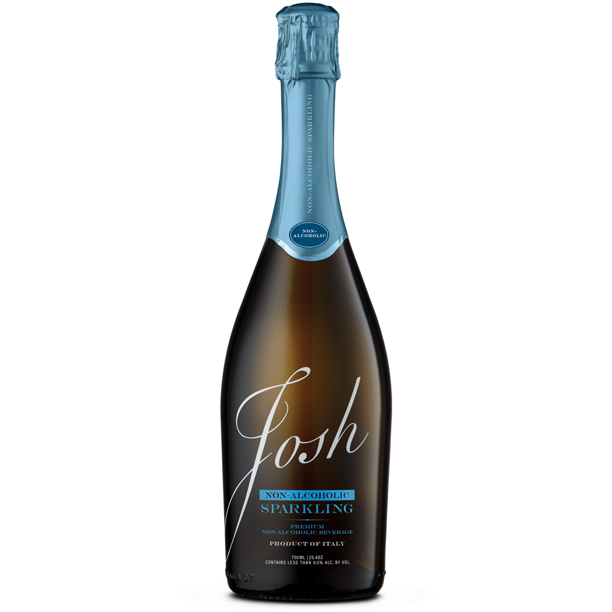 Bottle of Josh sparkling wine on a white background