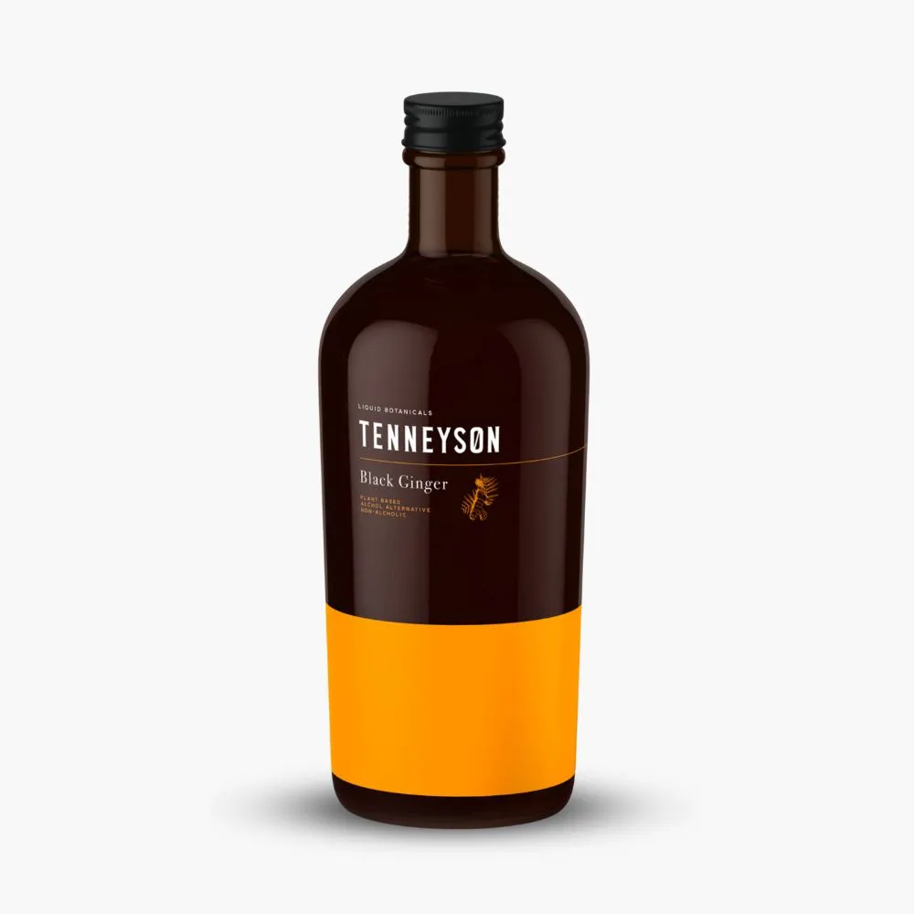 Bottle of Teneyson Black Ginger on a white background