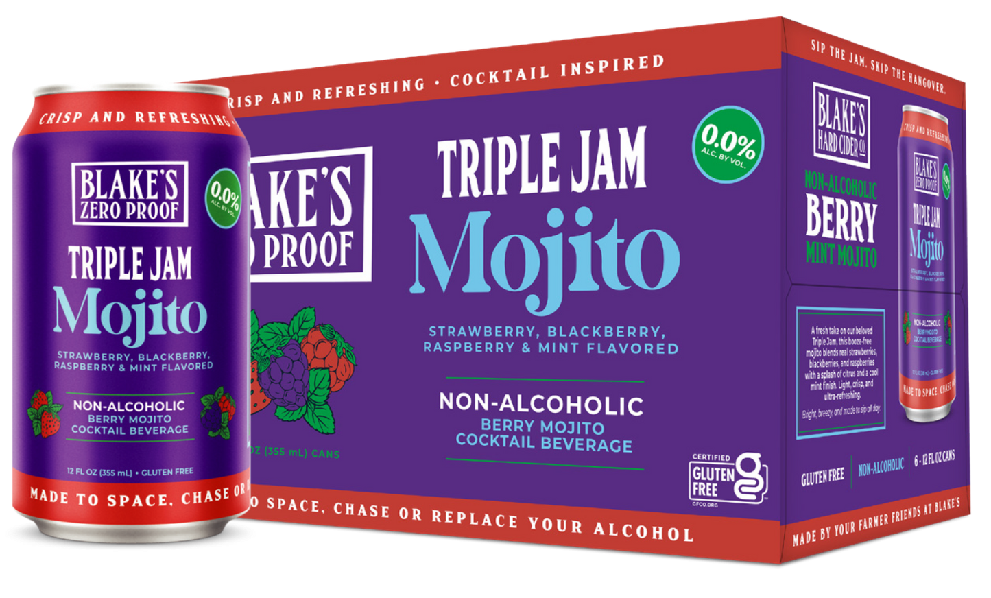 Box of Blake's Zero Proof Triple Jam Mojito non-alcoholic cocktail beverage