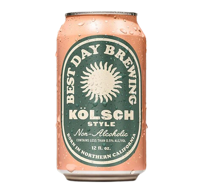 Can of Best Day Brewing Kolsch Style non-alcoholic beer on a white background