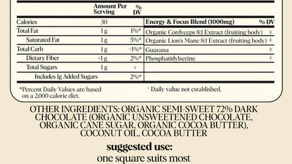 Supplement facts label for Brain Storm product on a beige background