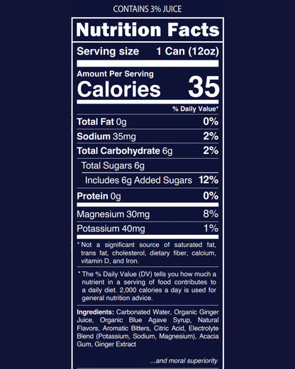 Nutrition facts label for a product on a dark background