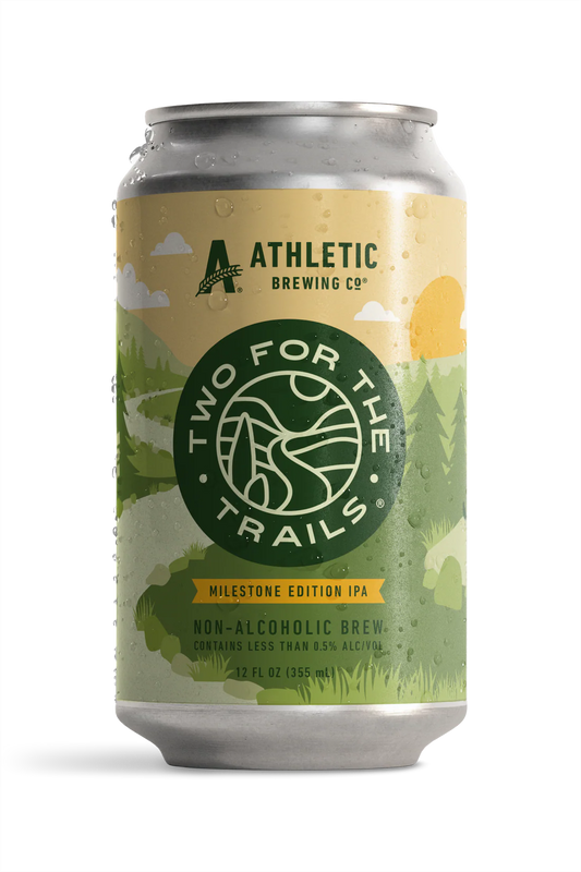 Can of Athletic Brewing Co. Two for the Trails non-alcoholic IPA on a white background