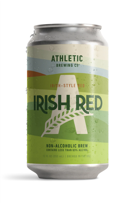 Can of Athletic Brewing Co. Irish Red non-alcoholic brew on a white background