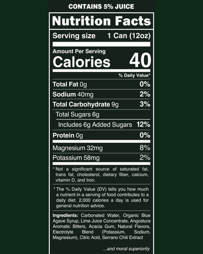 Nutrition facts label on a red background