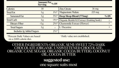 Supplement facts label for Nightcap product on a black background